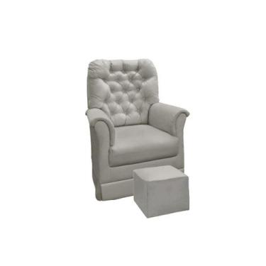 Imagem de Poltrona de Amamentação Com Balanço e Puff Reto Maternidade Agatha Sue