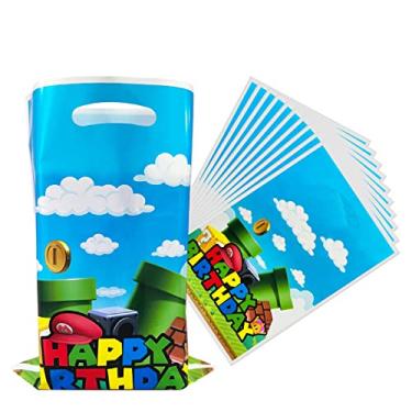 Imagem de OULUN Mario Sacos de presente de festa de aniversário Super Brothers Cartoon Game Party With Handles Gift Candy Bags (30 peças)