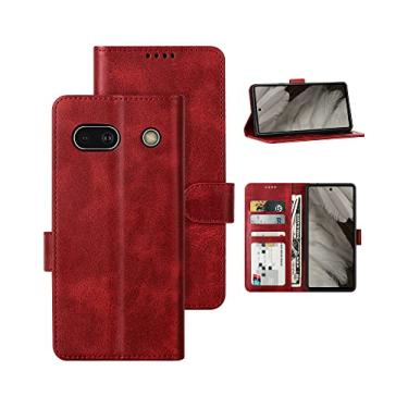Imagem de Feitenn Capa carteira para Pixel 7a 5G, capa flip de couro com suporte, capa protetora multifuncional com fecho magnético forte para Google Pixel 7a 5G 2023 (Pixel 7A vermelho)