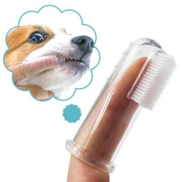 Imagem de 2 Escovas de Dente Silicone para Cachorros e Gatos - Mix nichos