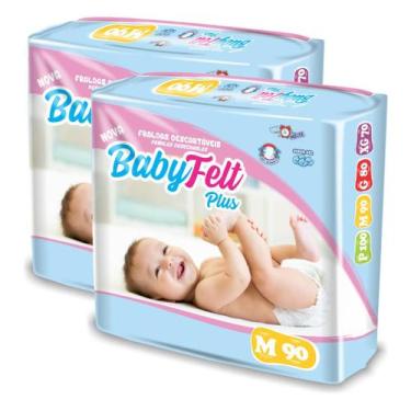 Imagem de Kit 2 Fralda Infantil Baby Felt Plus Direto Da Fábrica, M