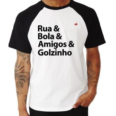 Imagem de Camiseta Raglan Rua & Bola & Amigos & Golzinho - Foca na Moda, Branco,