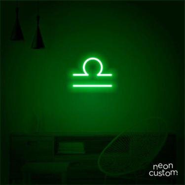 Imagem de luminaria letreiro Neon Led Signo Libra 100x80 luminoso decoração p/ s