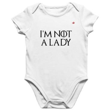 Imagem de Body Bebê Algodão I'm not a lady - Foca na Moda, Branco, P