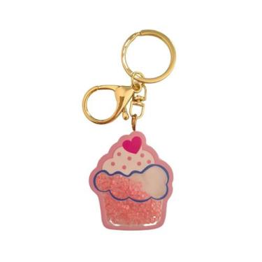 Imagem de Chaveiro CupCake Fofo Com Brilho Prata / Dourado - Kawaii, Dourado