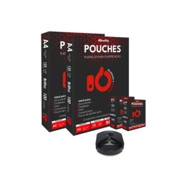 Imagem de Plastico Plastificação 400 Grafity 2 Centos A4, 1 Cento RG, 1 Cento CP