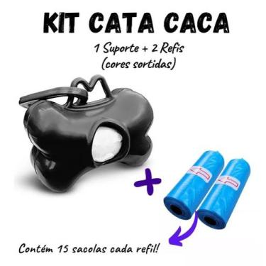Imagem de Cata Caca Coco Cachorro Pet Caes + 2 Rolo Saquinho De Lixo - xtudoofer