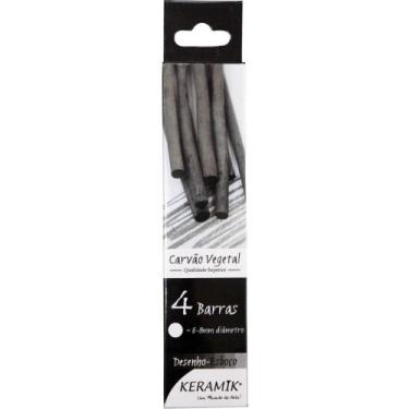 Imagem de Carvão para Desenho Vegetal Natural 6-8MM - Caixa com 4 Unidades - Ker