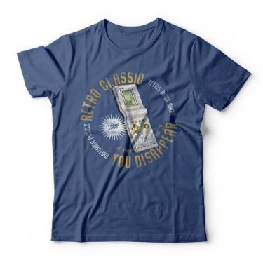 Imagem de Camiseta Tetris Retro Mini Game - Studio Geek, P, Azul genuíno