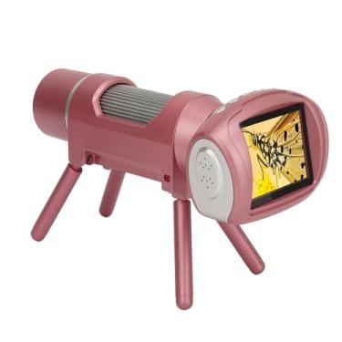 Imagem de Brinquedo de Microscópio Portátil, Microscópio Digital Infantil de 40 MP Com 2 Telas, Bateria de 900mAh, Ampliação de 300X, 8 Luzes LED, 12 Lâminas de Vidro para Meninos e