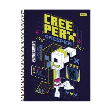 Imagem de Caderno Minecraft Creeper Espiral Capa Dura 1 Matéria 80F
