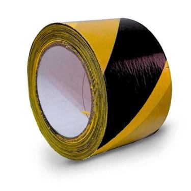 Imagem de Fita Zebrada Sinalizacao 70mmx200M Preta/Amarela Beltools - ECOCONVERT