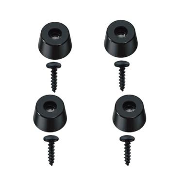 Imagem de Kit de pés de borracha, pacote com 4 pés de tábua de corte com arruela e parafusos de aço inoxidável integrados para móveis, aparelhos, amplificadores de guitarra, caixas de som, toca-discos de áudio