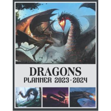 Imagem de Dragons 2023-2024 Monthly Planner Calendar: Dragons 2023-2024 Planner, 2023 Monthly Daily Planner Christmas Birthday Gifts For Men Women Dad Mom, Planner For Student Teacher