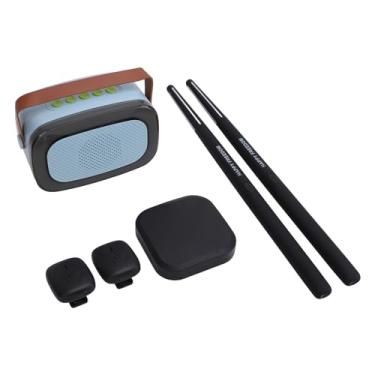 Imagem de Conjunto de Bateria Eletrônica Virtual, Kit de Bateria Air Hit, Conjunto de Bateria Elétrica Portátil, Com Baquetas, Pedais, Alto-falante, Sensor de Movimento 3D, para (Preto)