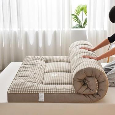 Imagem de KUGGKKTP Colchão Japonês de Enrolar Futon Macio Dobrável Tapete de Tatame Grosso Tapete de Dormir Colchão de Cama de Massagem Tailandesa Fácil de Armazenar Respirável para Sofá