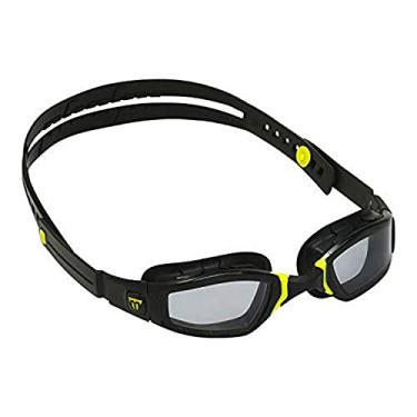 Imagem de Phelps Ninja Óculos de natação competitivos – Lente fumê e armação preta e amarela – Sistema de alça de ajuste de corrida, tecnologia de lentes curvas, anti-fogo, proteção UV – sempre