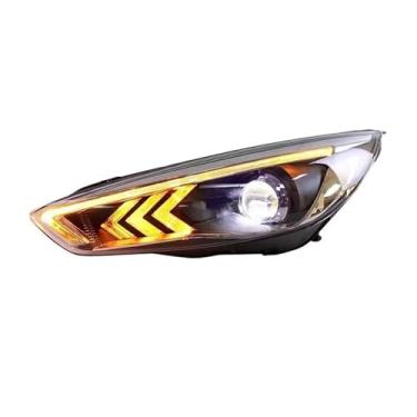 Imagem de Farol de estilo de carro compatível com Ford Focus 2015-2017 LED DRL D2H Hid Head Lamp Angel Eye Bi Xenon Beam Acessórios(Headlight No Bulb)