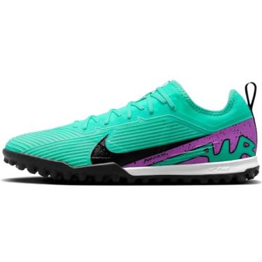 Imagem de Nike Mercurial Vapor 15 Pro Turf Tênis de futebol de cano baixo (DJ5605-700, limonada/preto), Hyper Turquesa/Preto/Branco/Fuchsia Dream, 4
