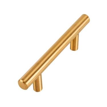 Imagem de 10 X Puxador Gaveta Aço Inox Dourado Preto 64mm 96mm 128mm - Maxima Me