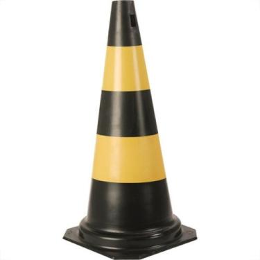 Imagem de Cone Rigido Plastcor Plastico Preto/Amarelo 75Cm