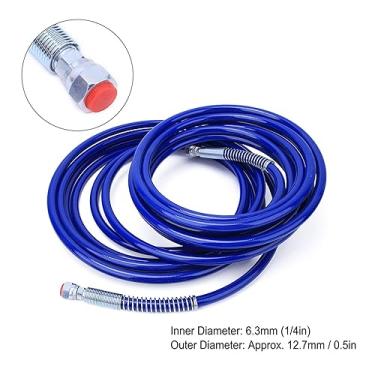 Imagem de Mangueira Pulverizadora de Tinta 1/4 Polegadas, Pistola Pulverizadora Sem Ar, Tubo de Fibra Flexível, 10 Metros, 3265psi, Tubo de Fibra Flexível para Projetos de Pintura