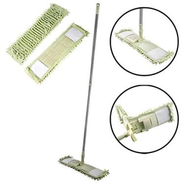 Imagem de Vassoura Mop Tira Pó Chenille Esfregão Com 2 Refil Bompack