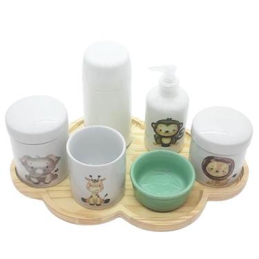 Imagem de Kit higiene bebê Safari 7 pçs Bdj Nuvem TD Porc Molh Red VD - Antilope