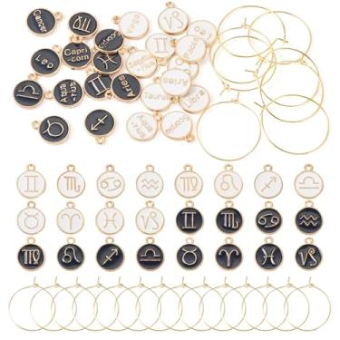 Imagem de Craftdady Pingentes de taça de vinho redondos esmaltados com etiquetas de anéis para taças de caule, decoração de festa de degustação de vinho, Esmalte, Sem Pedra Preciosa