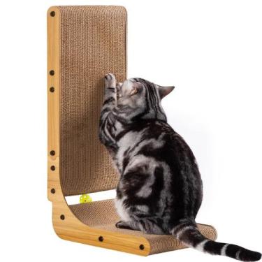 Imagem de Rascador de Gato em Forma de L (68cm) com Brinquedo de Bola e Erva-do-