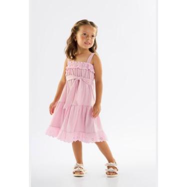 Imagem de Vestido Infantil com Alças em Malha Linho Up Baby, Roxo, 1