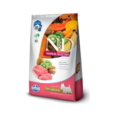 Imagem de Ração Farmina N&D Tropical Selection para Cães Adultos de Porte Mini Sabor Suíno, Cereais e Frutas Tropicais 2kg + 500g.