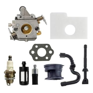 Imagem de Kit de carburador compatível com peças de motor de motosserra C1Q-S57 Fit 017 018 MS170 MS180 11301200603 filtro de vela de ignição de combustível