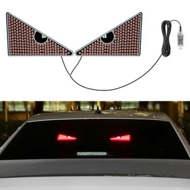 Imagem de Dargoose Olhos de LED para carro, caminhão, janela, para-brisa, luz de diabo, porta USB, carros, acessórios engraçados, triângulo vermelho, decorativo para homens e mulheres