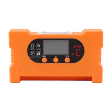 Imagem de Controlador de carga solar GRCFUMO, regulador de bateria de painel solar, controlador de painel solar, controlador de painel solar de carregamento rápido com USB duplo tipo C de (10A)
