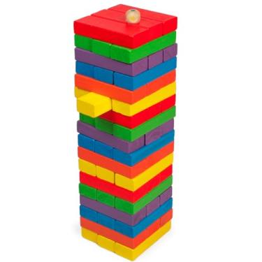 Imagem de Jogo Caiu Perdeu Torre De Madeira Equilíbrio Brinquedo Pais & Filhos