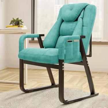 Imagem de Accent Cadeira reclinável moderna de meados do século, cadeira de sofá plana deitada para quarto, quartos pequenos internos, poltrona de mesa, verde menta