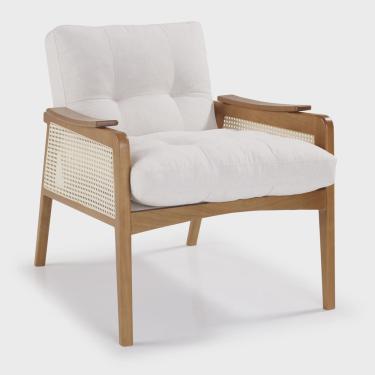 Imagem de Potrona Madeira Maciça Tela Natural Assento e Encosto com Fibra Siliconada Zâmbia Móveis Clement