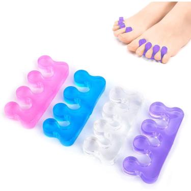 Imagem de Separadores de dedos do pé, 8 pcs silicone Yoga Pedicure Toe Separadores Espaçadores Alisadores para pés esmalte de unha Torto Toenton Divisores de un