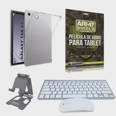 Imagem de Kit Capa AntiShock Para Galaxy Tab A9 8.7 + Teclado e Mouse Bluetooth + Suporte + Pelicula de Vidro 3D - ArmyShield