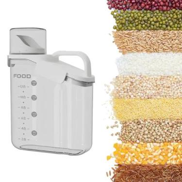 Imagem de Pote Dispenser 1,8 L Dosador Tampa Hermético Alimento Grãos Cereal Tem