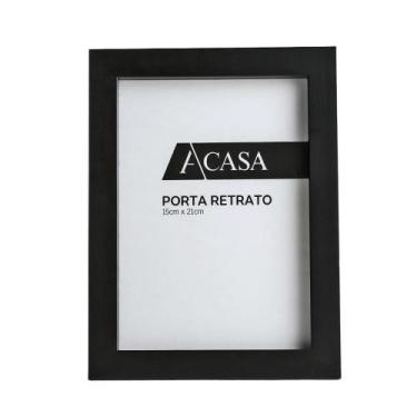Imagem de Porta Retrato Reto Preto 15x21cm - ACASA