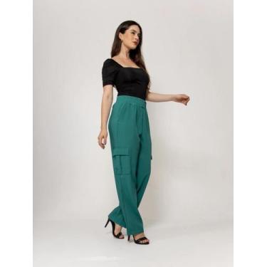 Imagem de Calca Cargo Feminina Com Elastico cl-0019 - HBD, Verde, GG