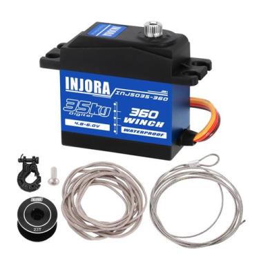 Imagem de Guincho Digital Servo INJORA 35kg para SCX10 PRO - 19mm x 11mm