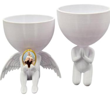 Imagem de Kit Decoração Nossa Senhora Carmo Anjinho Relicario  Oração - Point da