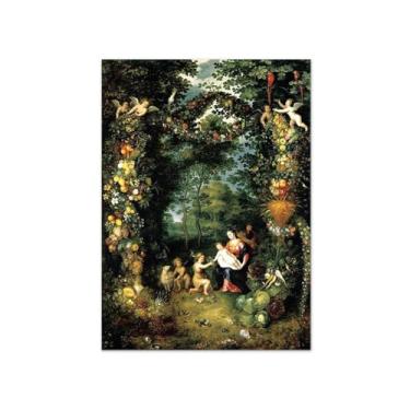 Imagem de BMZFYBS Pinturas a óleo religiosas - imagem famosa em tela - reprodução giclée em tela - pôster clássico da família sagrada e impressões decoração de parede 30 x 45 cm 12 x 18 pol sem moldura