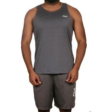 Imagem de Camiseta Regata Fila Masculina Sport Melange Lux Original, Cinza, G