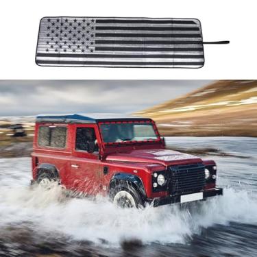 Imagem de Protetor solar de para-brisa para Defender 90 110 130 (2004-2018) - Protetor solar de ajuste personalizado, bloqueia raios UV e calor, dobrável e leve, mantém o interior fresco (cinza)