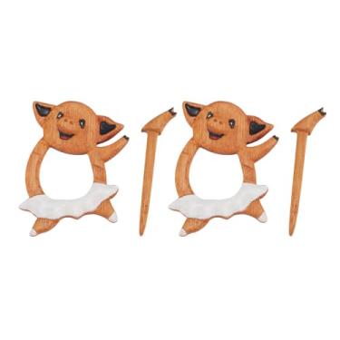 Imagem de 2Pcs Bonito De Madeira Animal Pin Broche Xaile Vestido Camisola Acessórios Esquilo Pinos Decorativos para Mulheres Meninas Collar Dress