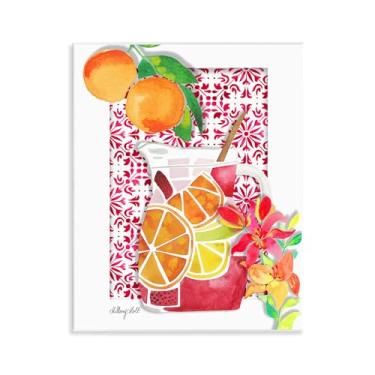 Imagem de Stupell Industries Arte de placa de parede de bebida de sangria mediterrânea, design de Hillary Holt, 28 x 35 cm